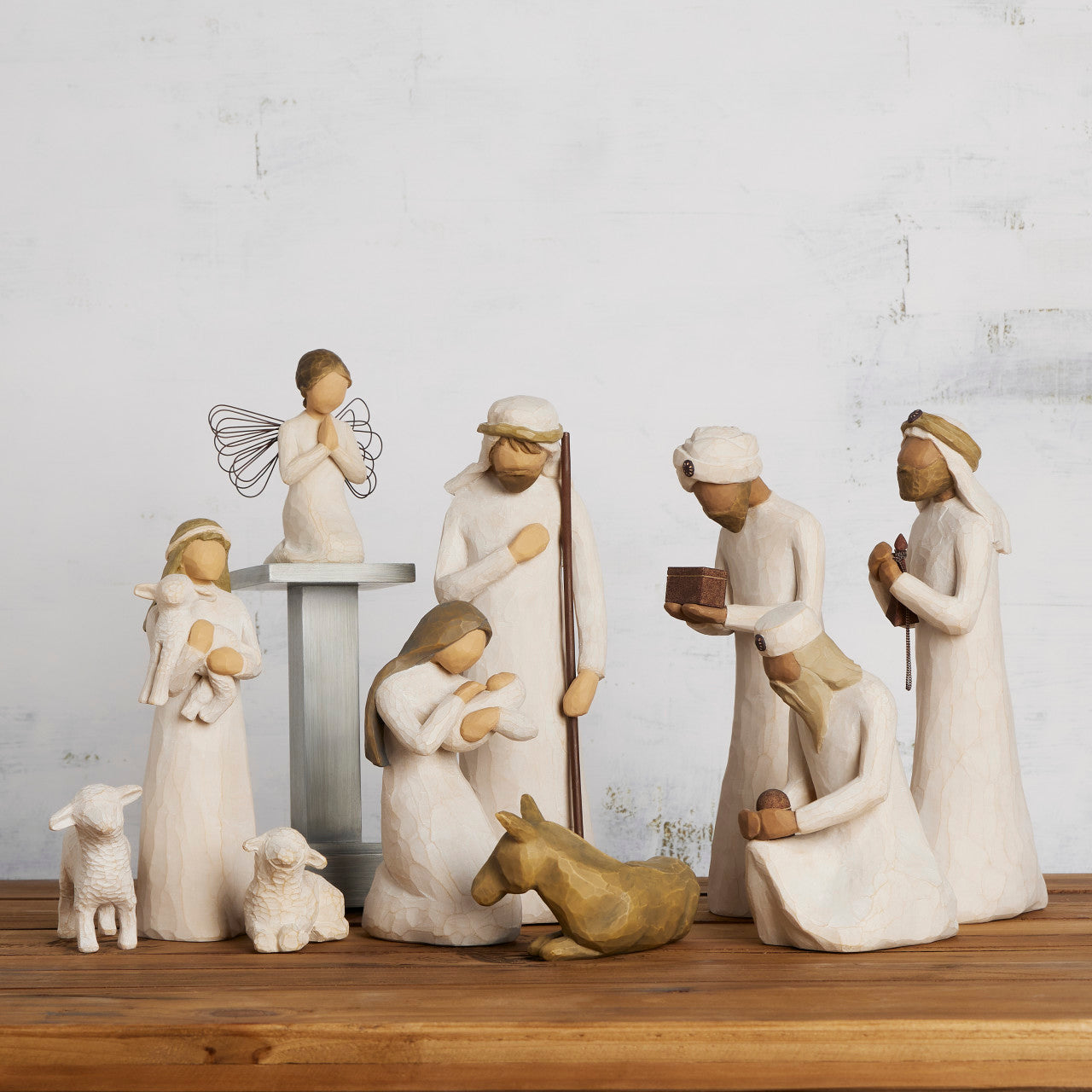 Nativity Starter Figures plus The Three Wisemen and Angel, 11-piece Set